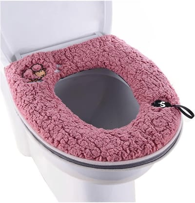 Warme Wasbare Dikke Toiletbril Cover met Handvat en Rits voor Comfortabele Badkamer