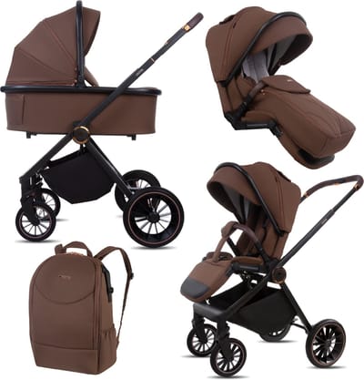 BabyLux® Kinderwagen 2in1 CASTOR, Opvouwbare Lichtgewicht Kinderwagenset Incl. Reiswieg, Buggy Sportzitje, Luiertas En Meer Accessoires, 4 Verstelbare Standen, 0-22kg (0-4 Jaar), Uv-Bescherming 50+