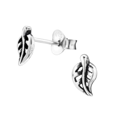 Aramat Jewels | Oorbellen | Zilveren Blaadje Oorbellen Antieklook – 7x4mm | | | |4mm | Zilver | Kinderen, Volwassenen | Verkleurd niet