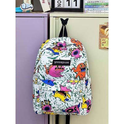 Graffiti Rugzak Grote Capaciteit Vintage Student Schooltas met Hanger Meisje Kawaii Cartoon Boekentas voor Kinderen Cadeaus