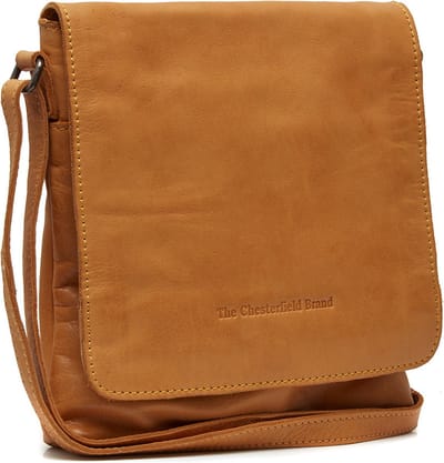 The Chesterfield Brand Leren schoudertas Duncan Flapoverbag Ocher Yellow Lichtbruin