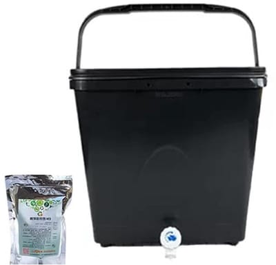 Keuken Compostbak - Afvalbak Composteren - Keukenafval Recyclen - Minimale Geur - 28 Liter - Zwart