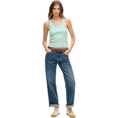 Superdry - Athletic Essentials Vintage hemdtopje met kanten rand - Dames - Vesten