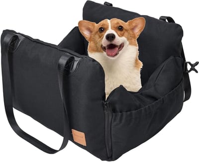 Honden autostoel - Reisbedje huisdier - Veilig reizen - Verbeterde luchtcirculatie - 47x46x49cm - Zwart