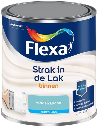 Flexa - Strak In De Lak Binnenlak Zijdeglans - Midden Eiland - Mengverf - 1 L