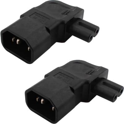 2 Stuks IEC 320 C14 Male naar C7 Female 90 Graden AC Stekker Kabel 250V 2.5A Zwart - Voeding, Verlengkabel, Adapter