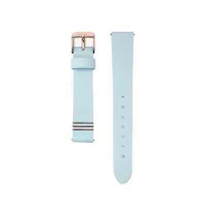 CO88 Collection 8CS-10016 Leren Horlogeband - 18mm Aanzet - Gesp - 20cm Totaal lengte - Blauw - Rose Staal