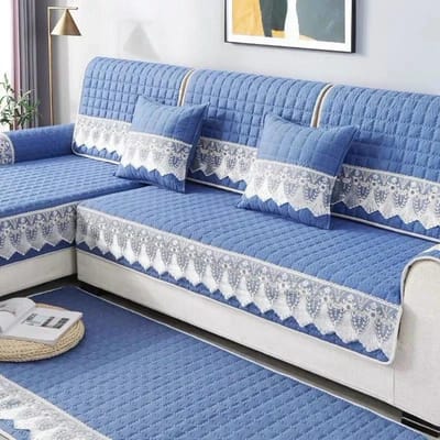Vier seizoenen universele geborstelde bankhanddoek Zacht antislip bankhoes 1/2/3/4 zits sectionele L-vormige bankhoezen voor woonkamer 1 pillowcase 45x45cm