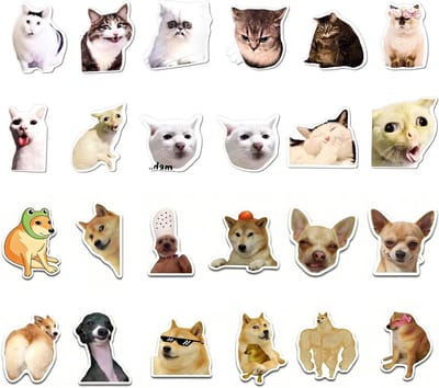 Set van 24 Emoji Magneten voor Koelkast, Schattige Dieren Magneten voor Huisdieren, Ideaal voor Kantoor en Whiteboard