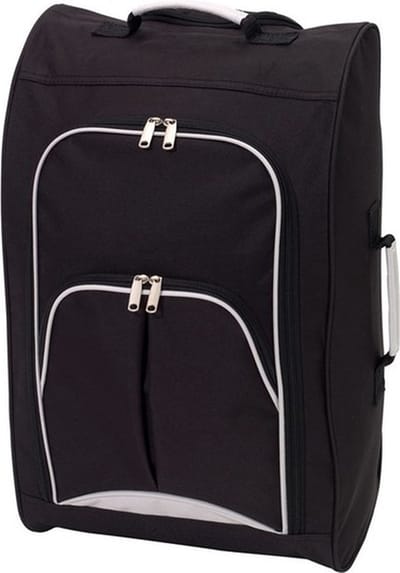 Handbagage reiskoffer/trolley - zwart - 55 x 33 x 20 cm - Cabine reistas op wielen