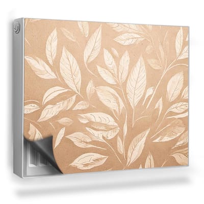 Wallfluent Magnetische Radiatorfolie - Magnetische Radiatorbekleding - 80x60 cm - Heldere Bladvormen Warme Natuurlijke Achtergrond - Radiatorbekleding Max Temperatuur 60 Graden - Bruin Behangbladeren Radiator Afdekmat