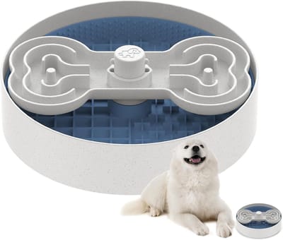 Honden voerbak - Slow feeder - Gezond eten - 3-in-1 ontwerp - 6 koppen capaciteit - Blauw