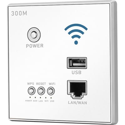300Mbps In-Wall draadloze router AP-toegangspunt WiFi-router LAN-netwerkswitch WiFi AP-router met wit