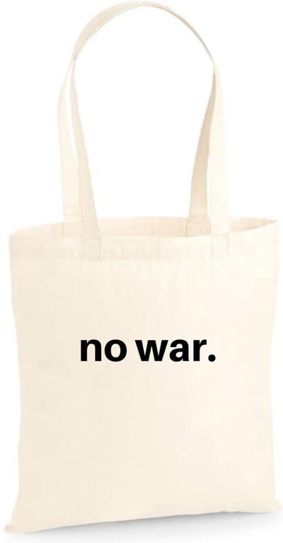 Katoenen tas met tekst NO WAR - Sinterklaas cadeautjes - Kerstcadeautjes - Sinterklaasgeschenken - Kerstgeschenken - Cadeau vrouw - Cadeau Man