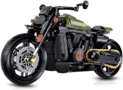Motorfiets Bouwstenen - Modelbouwset Superbike - Hobby Modelbouw - Realistische Details - 32 cm Lengte - Grijs