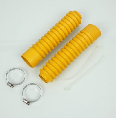 Paire soufflet protection de fourche Ø32mm 250mm Jaune 3AS Racing pour moto Neuf