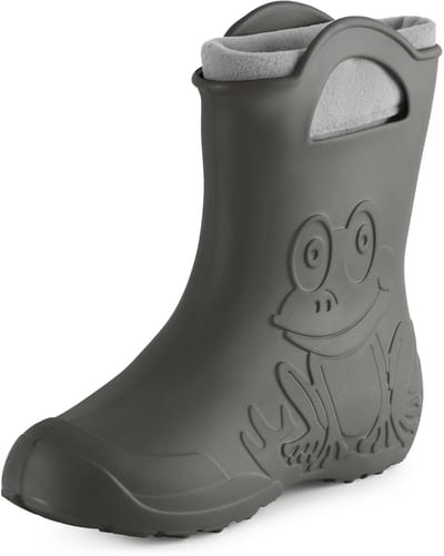 Ladeheid LA-CA-FrogWoWinter Dames Regenlaarzen - Rubber - met Binnenschoen - EVA - Wasbare Binnenschoen - Carbone - 36/37