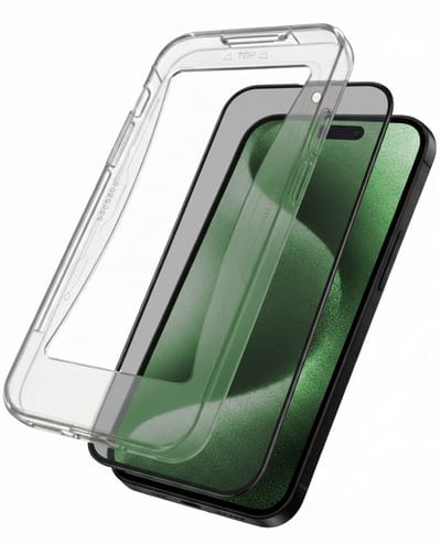 Screenprotector Geschikt voor Apple iPhone 15 Pro - Met Installatie Kit - Privacy Filter - Beschermglas - Flexibel Glas - Tempered Glass - Screen Protector