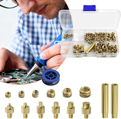 Schroefdraadinzetstukken van metaal voor M2, M2,5, M3, M4, M5 en M6 - Geschikt voor 3D-printen, kunststof onderdelen en lassen
