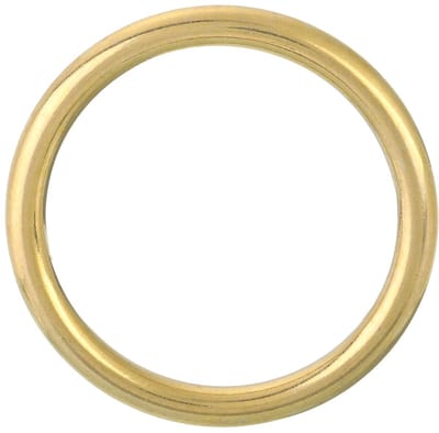 1 x O-vormige ring, 50 mm, naadloze cirkel, gelast messing, 6,4 mm dik, voor handwerk, bagageriem, doe-het-zelf decoratie, goudkleurig, Gouden Toon, 50mm