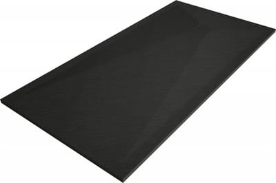 Mexen Stone+ rechthoekige composiet douchebak 160 x 70 , zwart, zwart rooster - 44707016-B