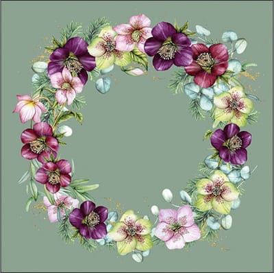 Ambiente - Lunch servetten - Christmas Rose Green