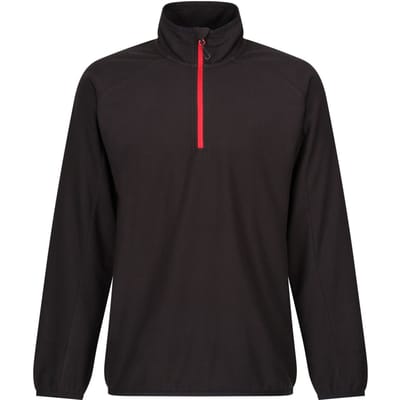 Regatta Heren Navigate Half Zip Fleece (Zwart/Klassiek Rood)
