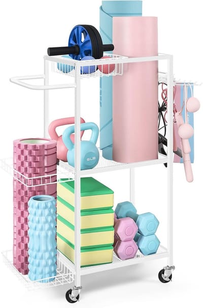 Metalen Opbergrek voor Yogamatten en Fitnessaccessoires - Ruimtebesparende Organizer