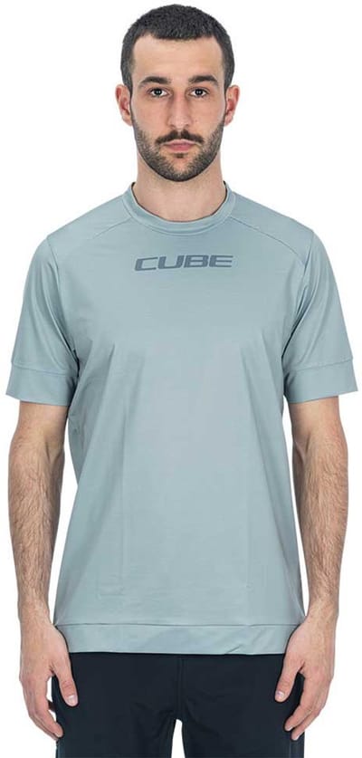 Cube Atx Korte Mouw Enduro Trui Grijs L Man