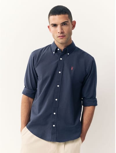 Next - Heren - Oxford-overhemd met lange mouwen en standaard pasvorm - Blauw