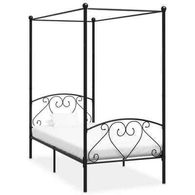 vidaXL - Hemelbedframe - metaal - zwart - 90x200 - cm