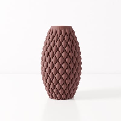 Fleuriek vaas AMELIA - Bordeaux rood H30 cm - Slanke designvaas met reliëfpatroon - Moderne decoratie voor tafel of dressoir - Bolvormig patroon