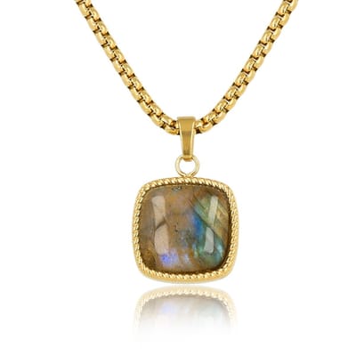 My Bendel - Labradorite Ketting - Unieke Glans - met Luxe Cadeauverpakking | Sieraden Voor Dames