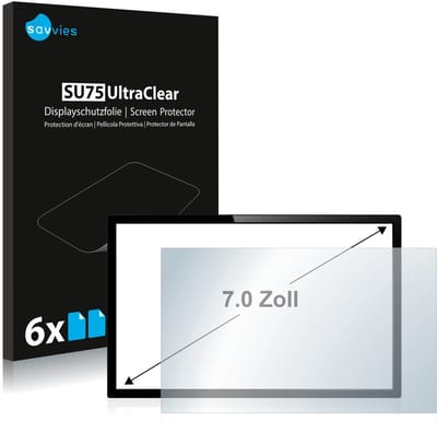 Savvies - Screenprotector voor Touch-Panel PC's met 7 inch-scherm [152.5 mm x 91.5 mm, 15:9] Folie Beschermfolie transparant 6 Stuks