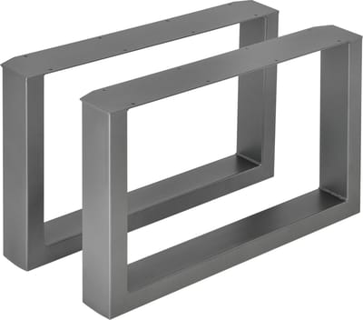 Stalen onderstel set van 2 U tafelpoot 64x40 cm metaal grijs [en.casa]
