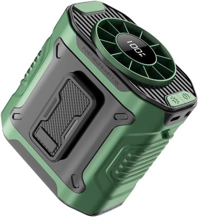 VHV - Riemventilator - handsfree draagbare ventilator - USB oplaadbaar - 100 snelheidsstanden - 3600 mAh - met LED - voor werkplaats, wandelen, tuin, buiten