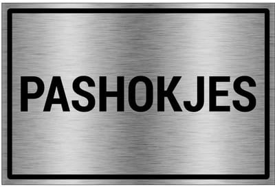 Pashokjes bord - gecoat brushed aluminium - grijs zwart | 30 x 20 cm