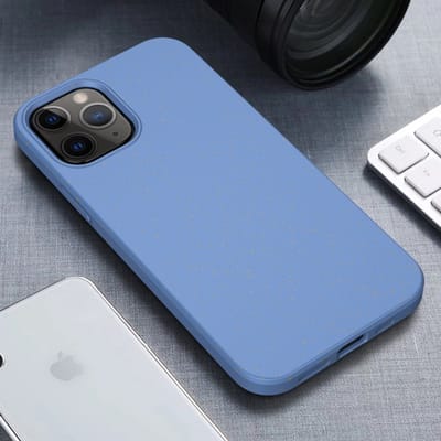 geschikt voor iPhone 12 Pro Max Eco Hoesje - Flexibel Telefoonhoesje Bio Degradable - Mobiq Flexibel Eco Hoesje Blauw- geschikt voor iPhone 12 Pro Max