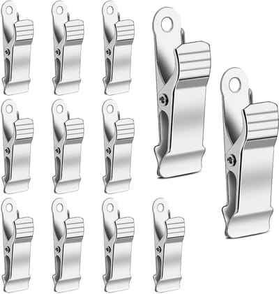 ZEYNOMAX- Klemmen 12 Stuks - Metalen Veerklemmen - Mini Krokodillenklemmen - Antislip Gordijnklemmen - Voor Fotogordijnen - Eenvoudig Op te Bergen