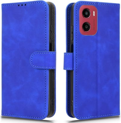 Coverup Hoesje - Geschikt voor Motorola Moto G05 / E15 Hoesje - Coverup Book Case - Blauw
