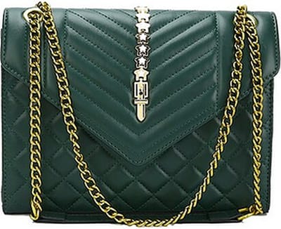 N3 Collecties Hoge kwaliteit Pu lederen ketting dames kleine schoudertas dames-Groen