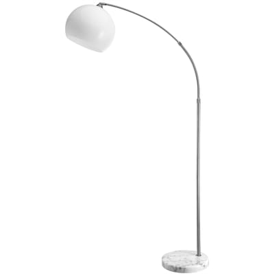 Monzana Retro Design Booglamp - Staande Vloerlamp - Verstelbaar 190-210 cm - Opaalwit - Zilver