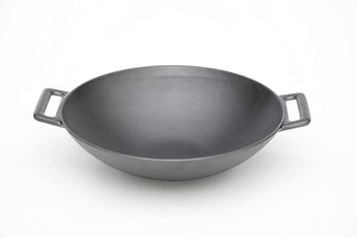 Gietijzeren Wok 31 cm - Geschikt voor Inductie, Gas en Grill - Optimale Warmteverdeling en Duurzaam Ontwerp