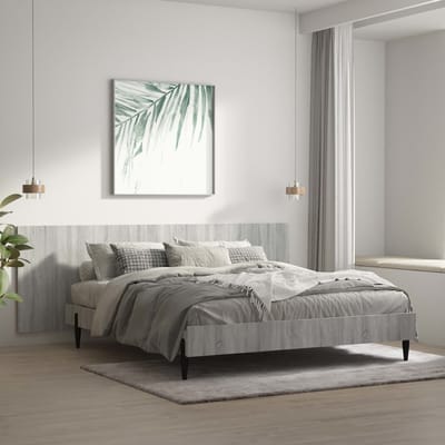 vidaXL - Hoofdbord - wandmodel - 240x1,5x80 - cm - bewerkt - hout - grijs - sonoma
