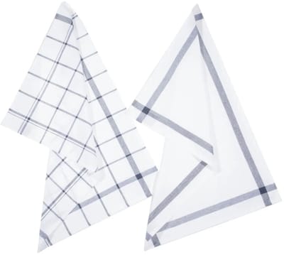 5Five Theedoek Traditioneel - set van 2x stuks - blauw/wit- motief - katoen - 70 x 45 cm - Afdroogdoek - Vaatdoek
