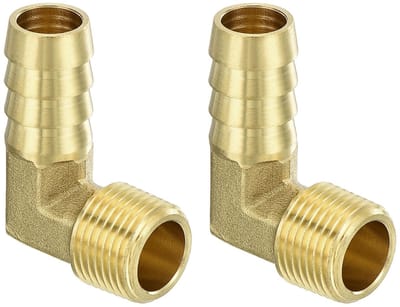 Dailygoods- Hoekstuk 2 Stuks - Messing Hoekverbinding - 1/2 Inch Barx3/8 Inch NPT - Schroefverbinding - Corrosiebestendig - Eenvoudig te installeren - Pijpverbinder