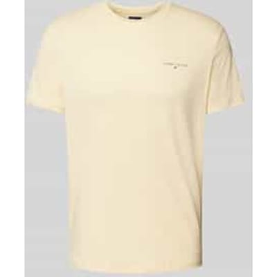 Regular fit T-shirt van puur katoen met labelprint