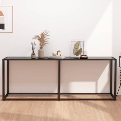 vidaXL - Wandtafel - 200x35x75,5 - cm - gehard - glas - zwart
