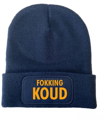 Wintermuts navy | fluor groen - Fokking koud- soBAD. | Unisex | Skimuts | Muts | Kou | met grappige tekst | Winter | Beanie