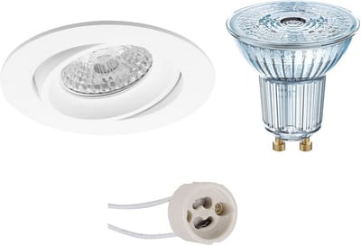 LED Spot Set - LEDVANCE Parathom PAR16 940 36D - Proma Delton Pro - GU10 Fitting - Dimbaar - Inbouw Rond - Mat Wit - 3.4W - Natuurlijk Wit 4000K - Kantelbaar - Ø82mm